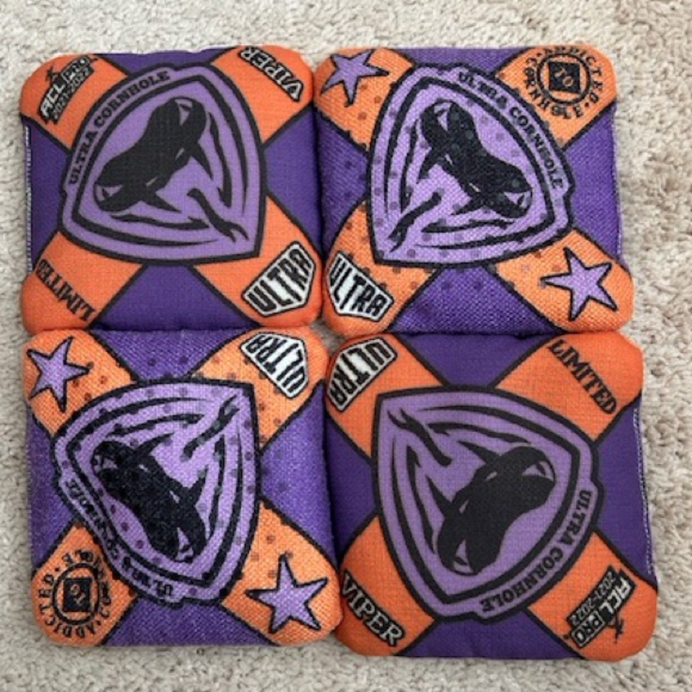 Ultra Cornhole Bags Limited Ultra VIPER Purple / Orange Bags ACL Pro Stamped